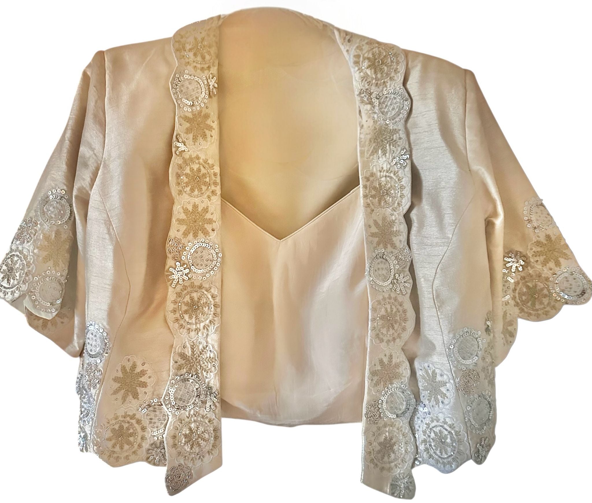Ivory dhoti skirt set