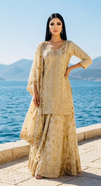 Ivory Sharara suit