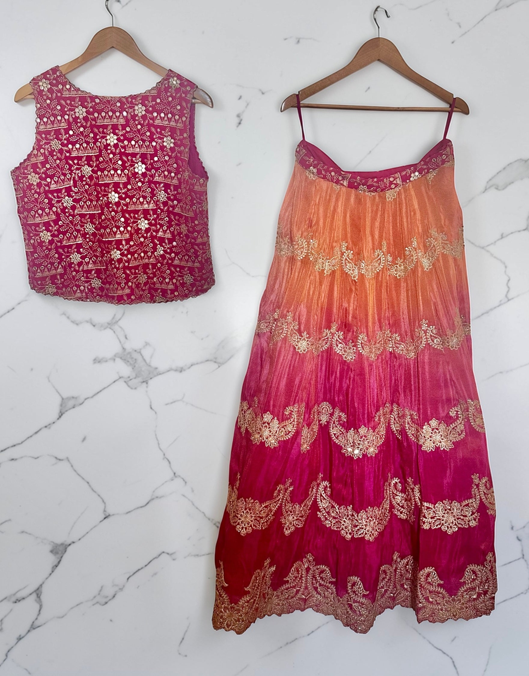 Fuchsia ombré lehenga set