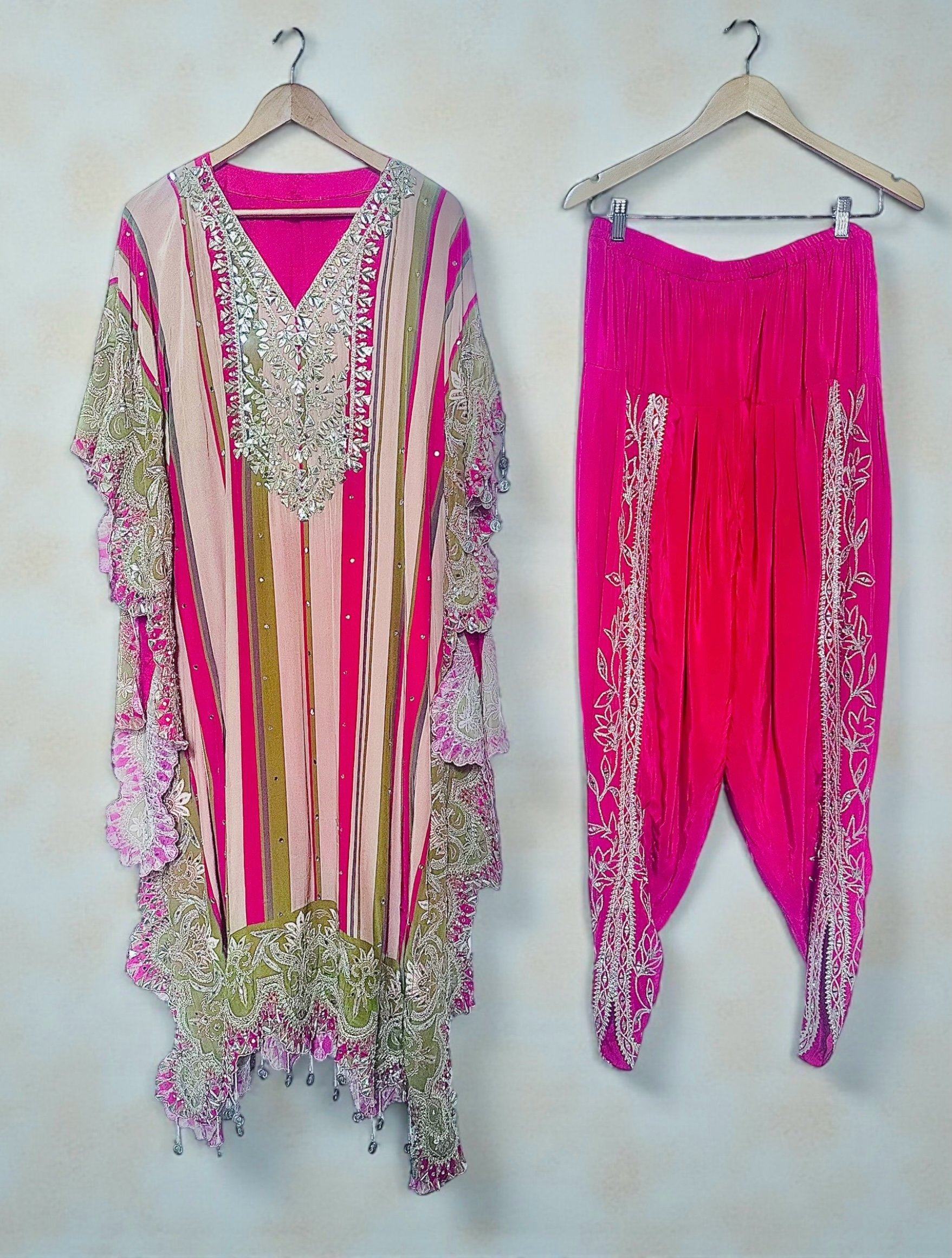 Striped multi-colored kaftaan set