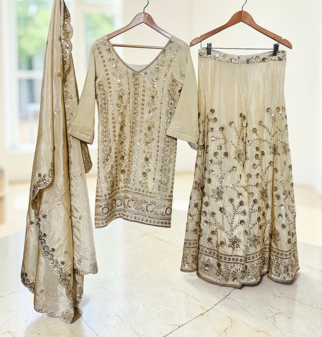 Ivory Sharara suit