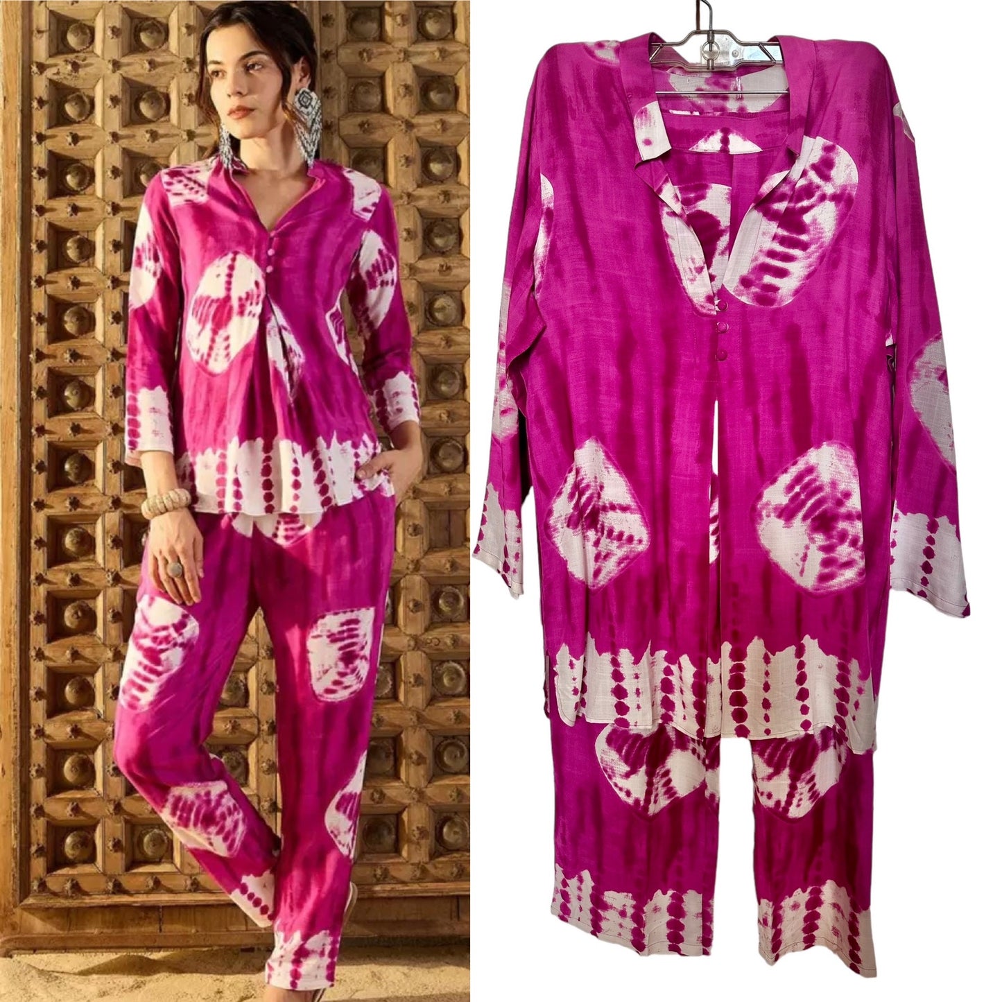 Fuchsia tie & dye co- ord set