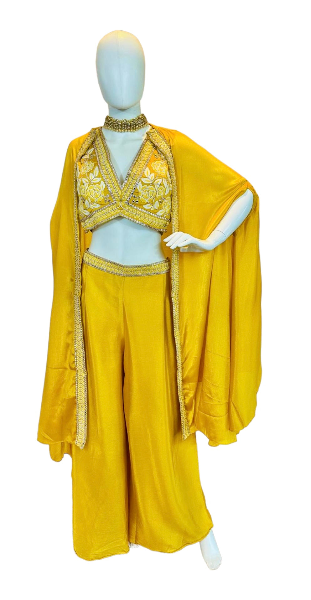 Yellow fusion palazzo set