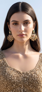 Grey & gold fusion Sharara set