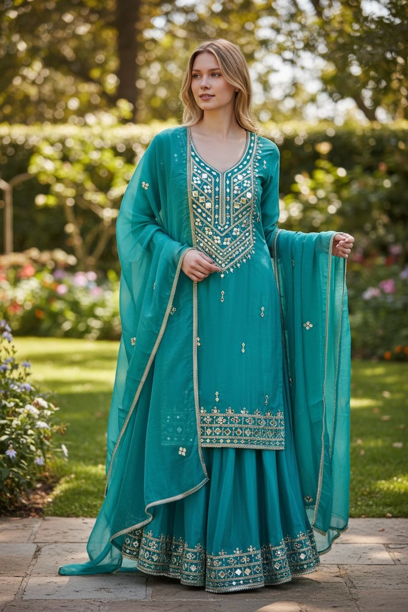Blue Sharara suit