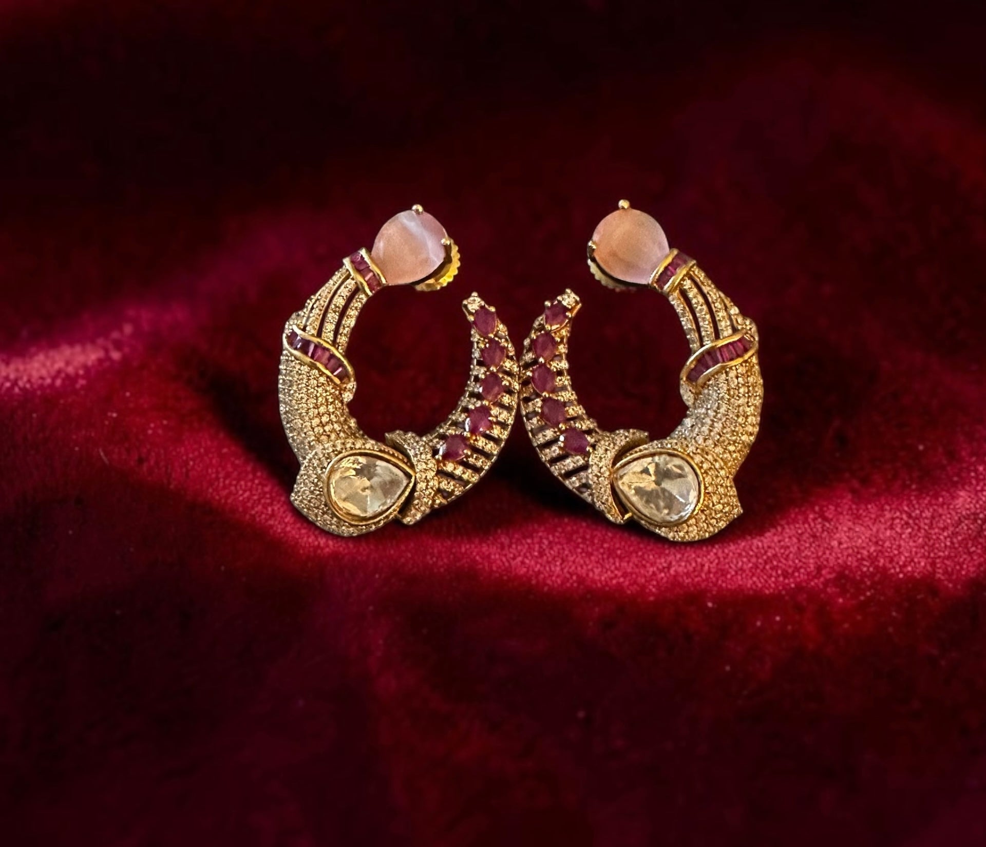 Pink n Ruby ad earrings