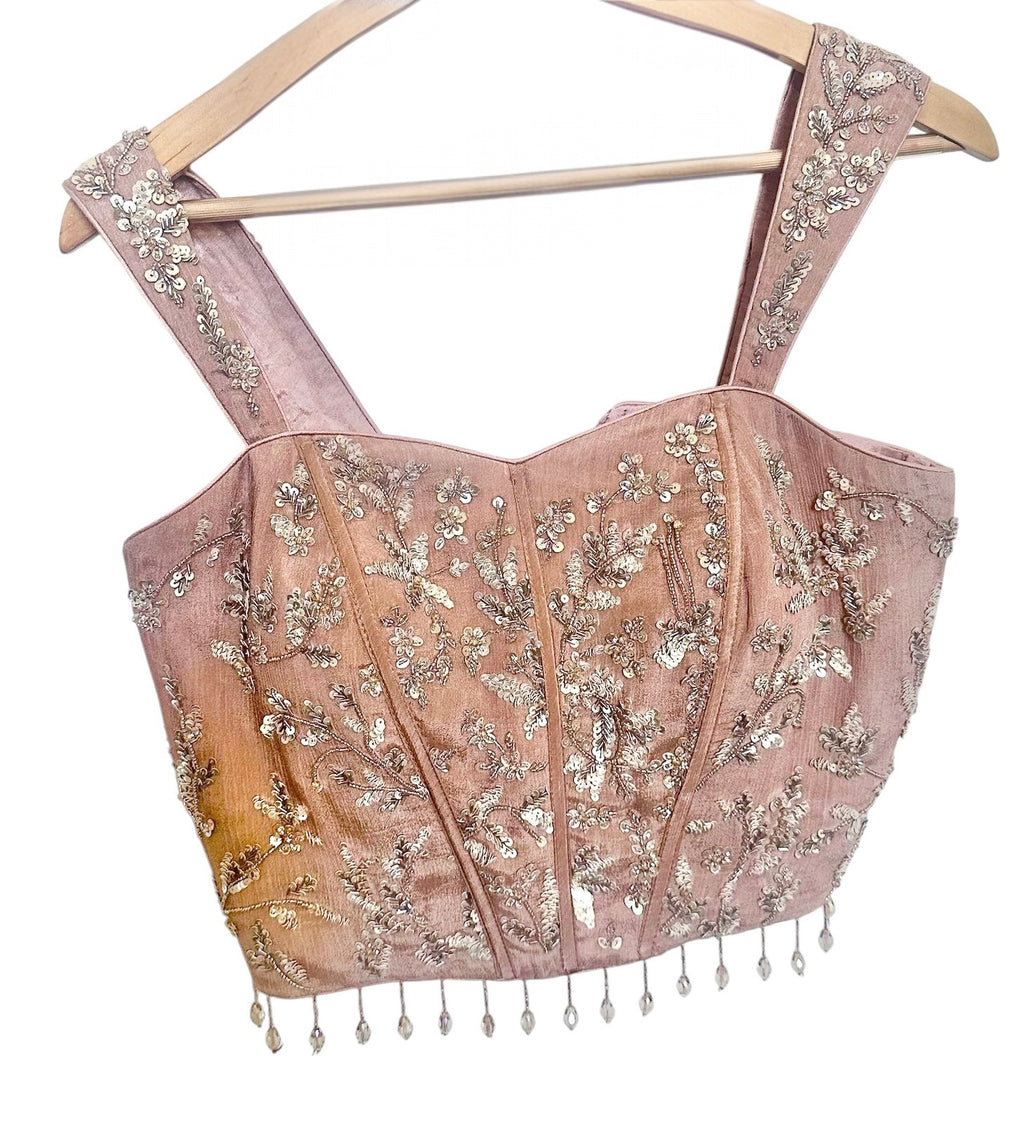 Beige ruffle drape