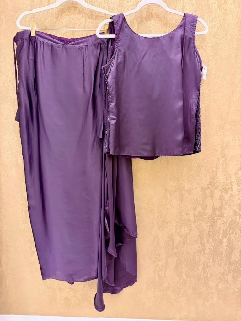 Purple dhoti skirt set
