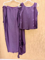 Purple dhoti skirt set