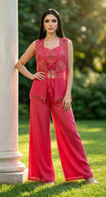 Pinkish red fusion outfit