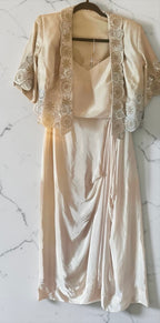 Ivory dhoti skirt set