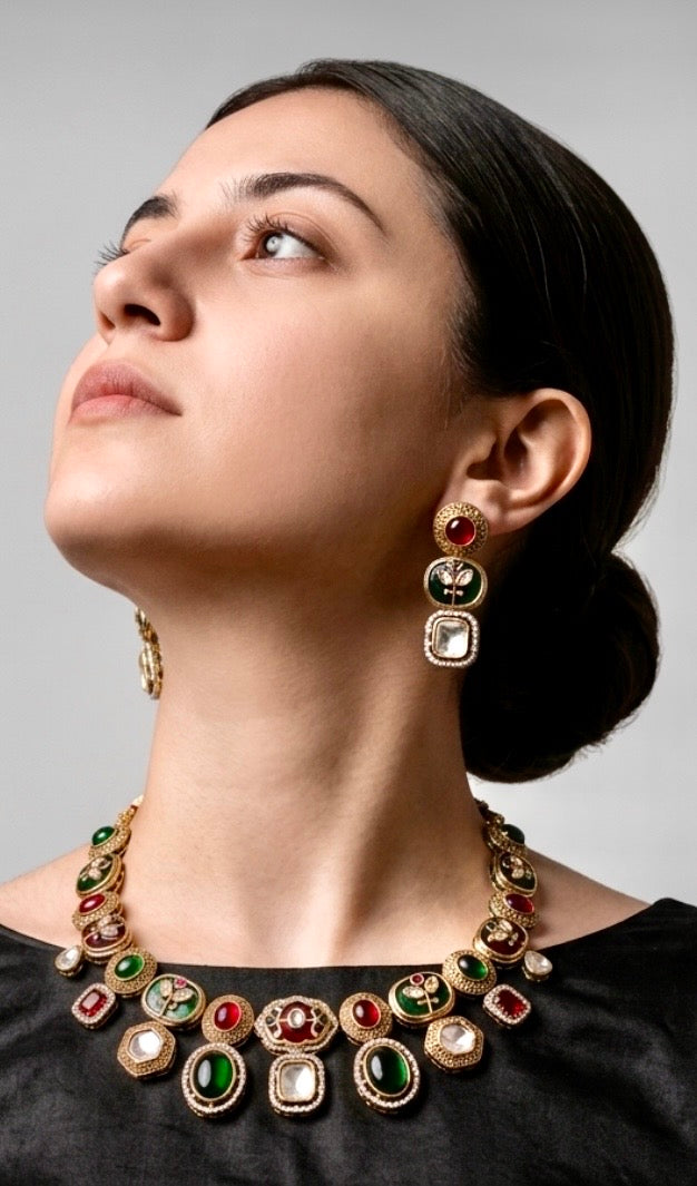 Ruby n emerald stone set