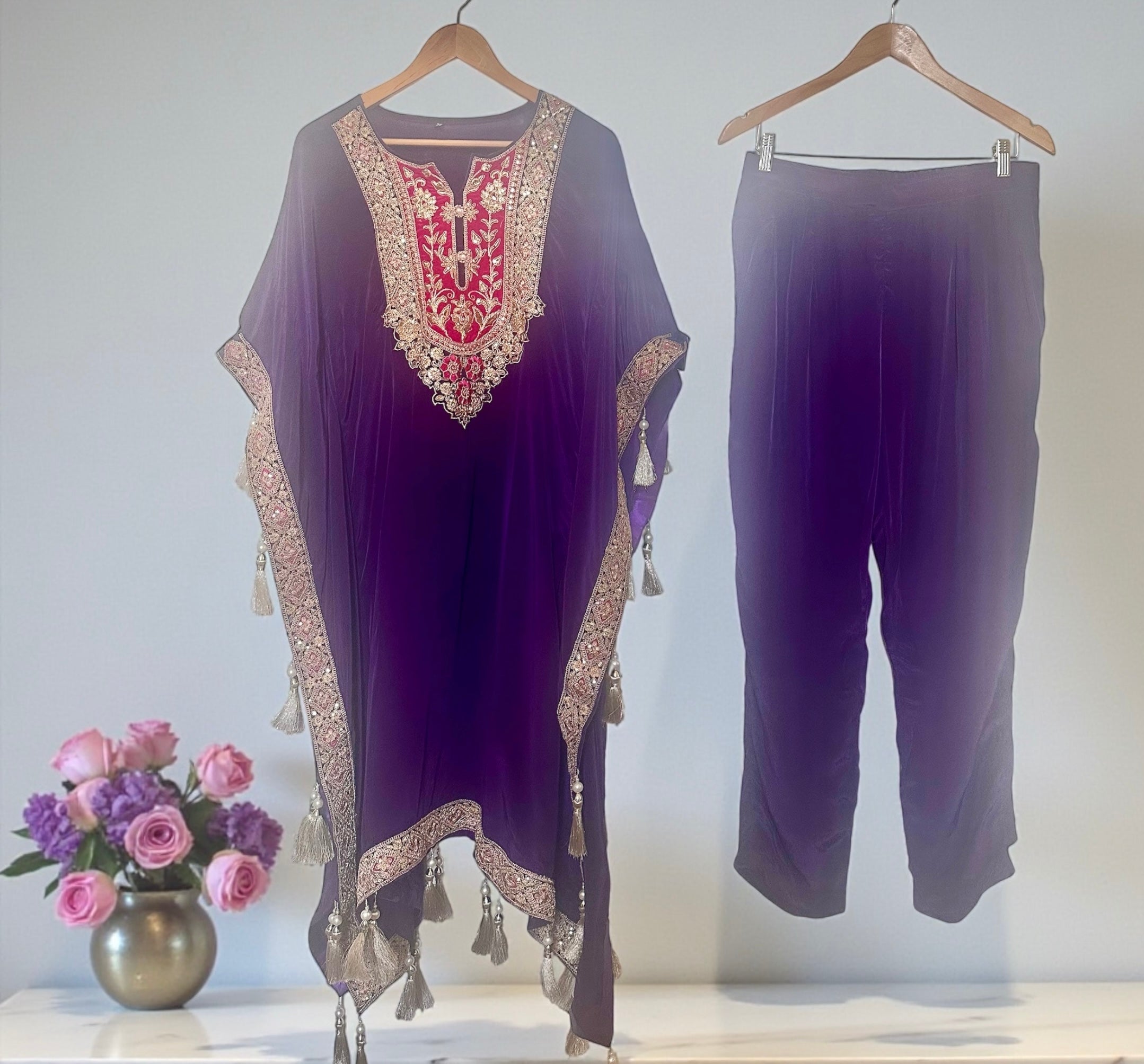 Dark purple kaftaan set