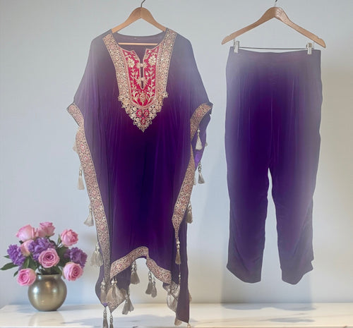 Dark purple kaftaan set