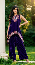 Purple hi-low co-ord set