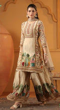 Ivory printed garara suit