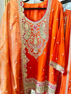 Orange colored Sharara suit
