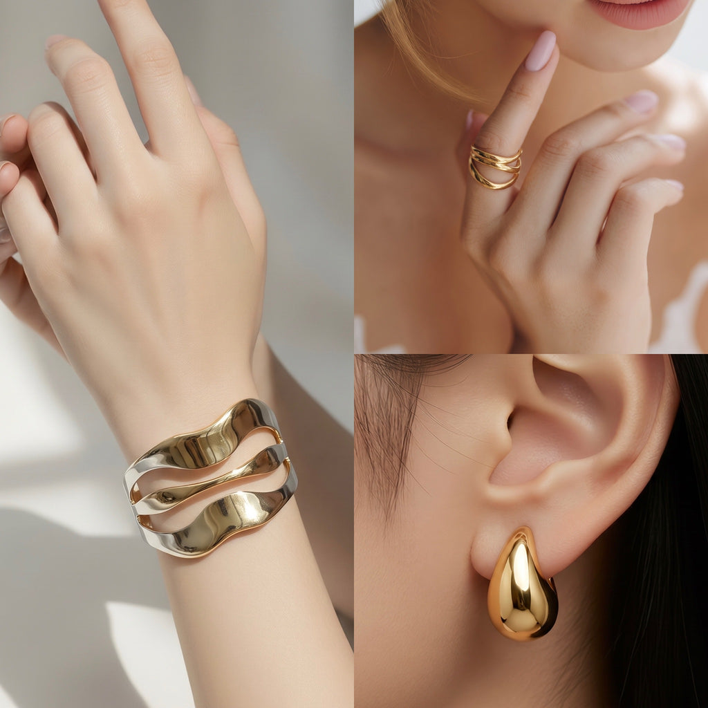 3-piece gold finish set