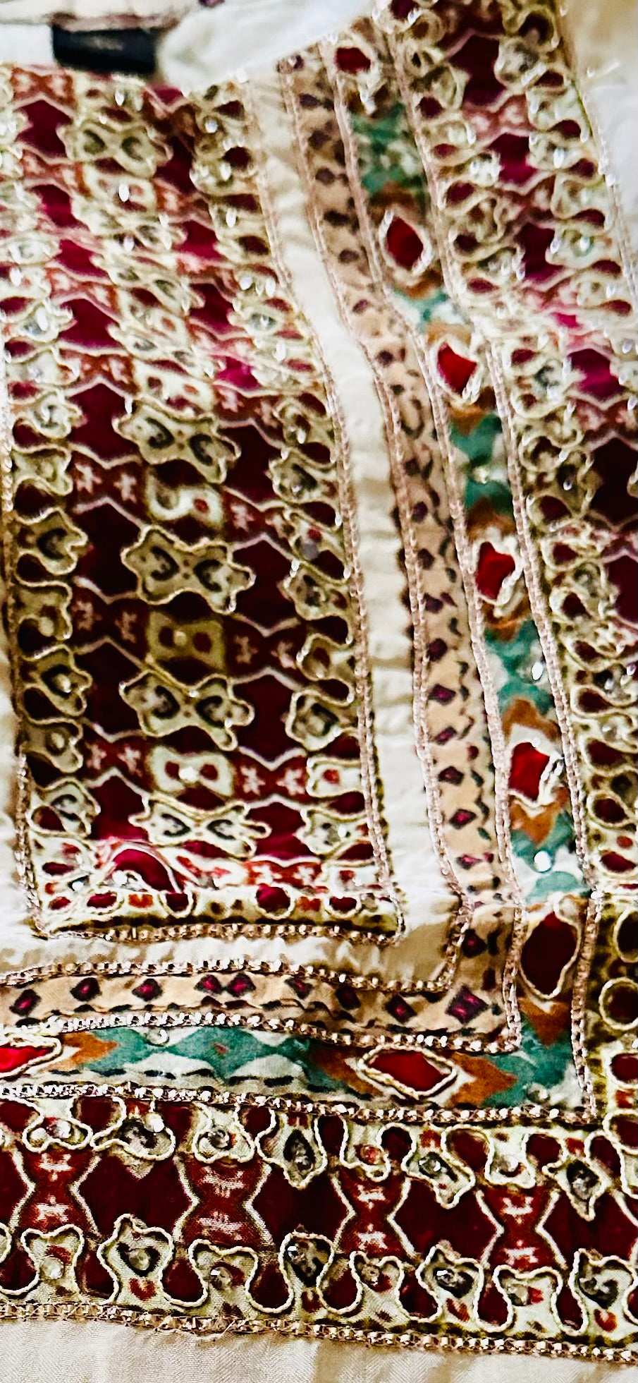 Ivory printed garara suit