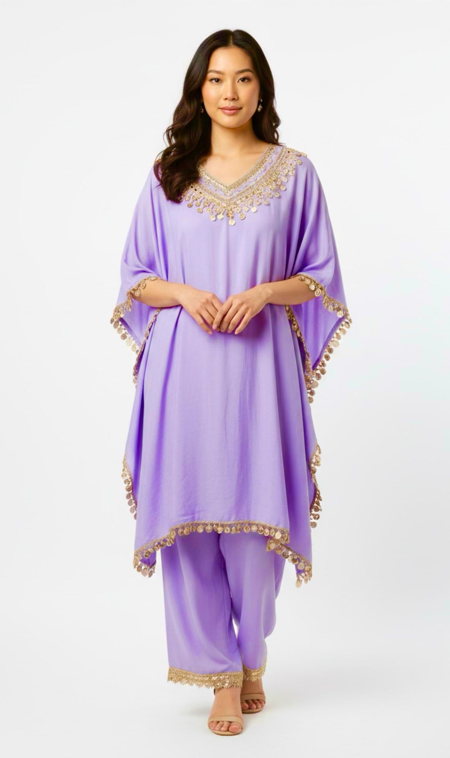 Mauve kaftaan set