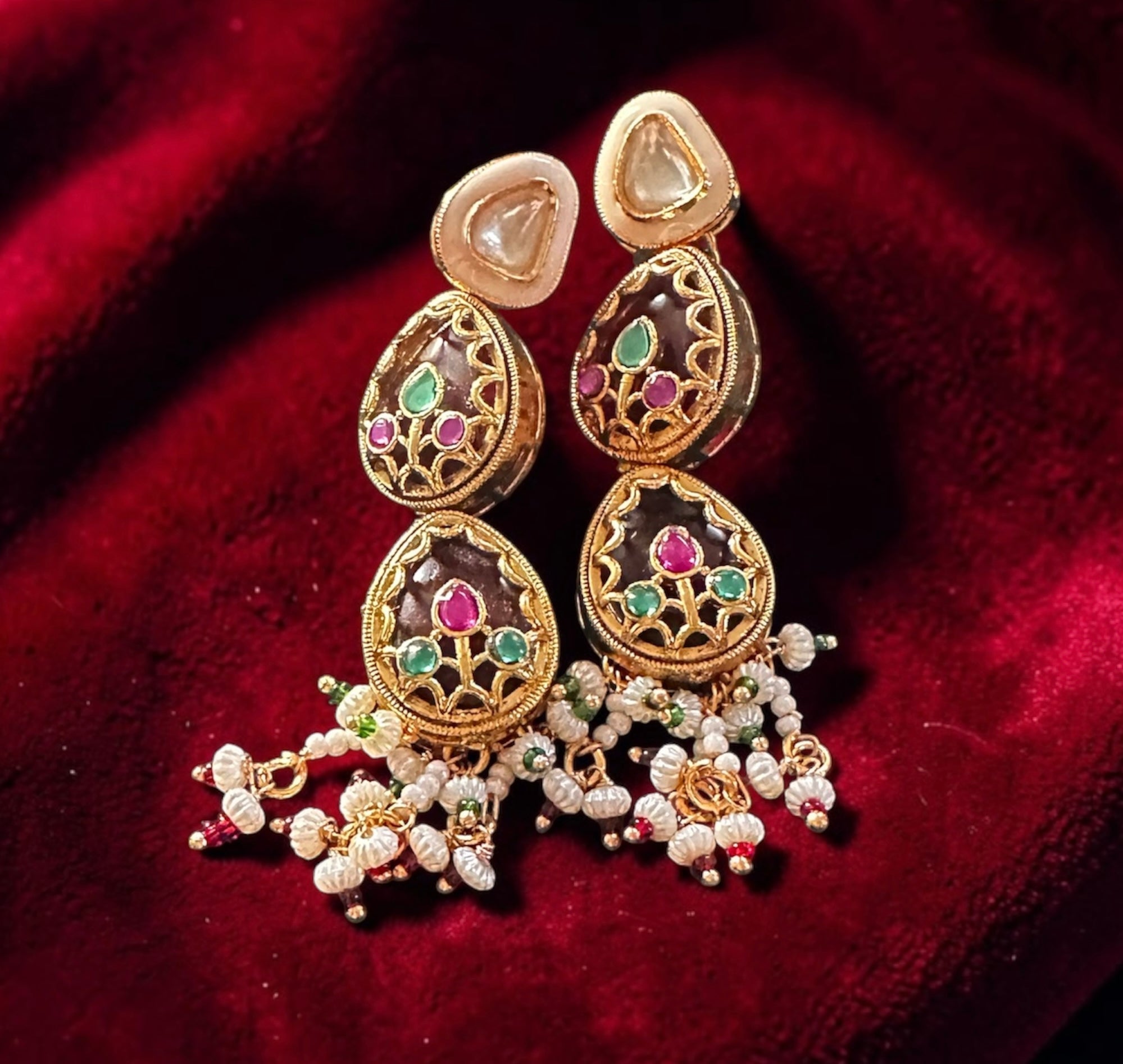 Ruby base Polki earrings