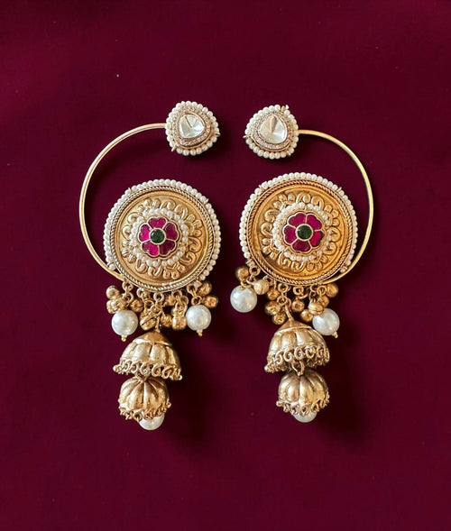 2-tiered jhumka earrings