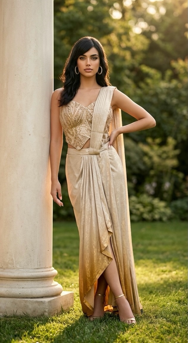 Ivory n gold drape