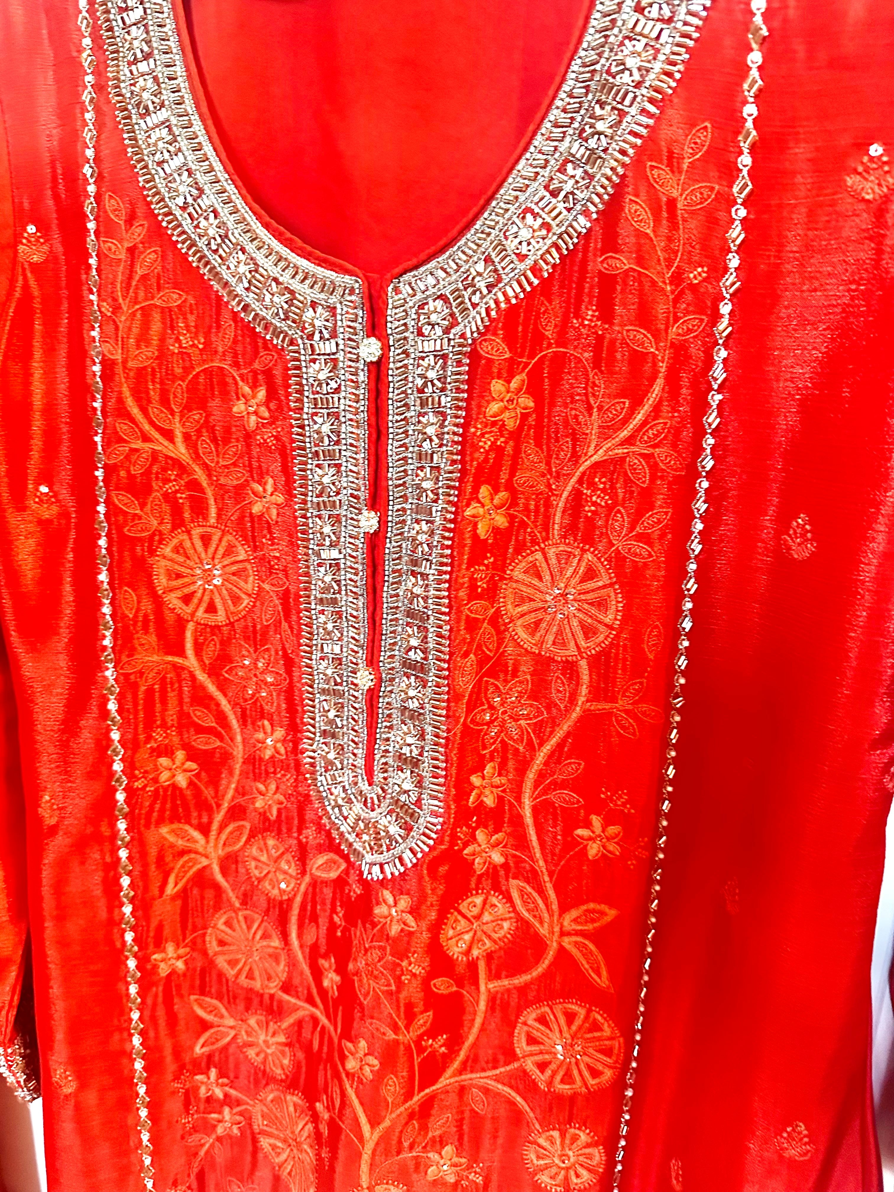 Orange salwaar suit