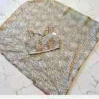 Sea-green chantley lace saree