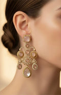 Pink stone earrings