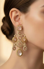 Pink stone earrings