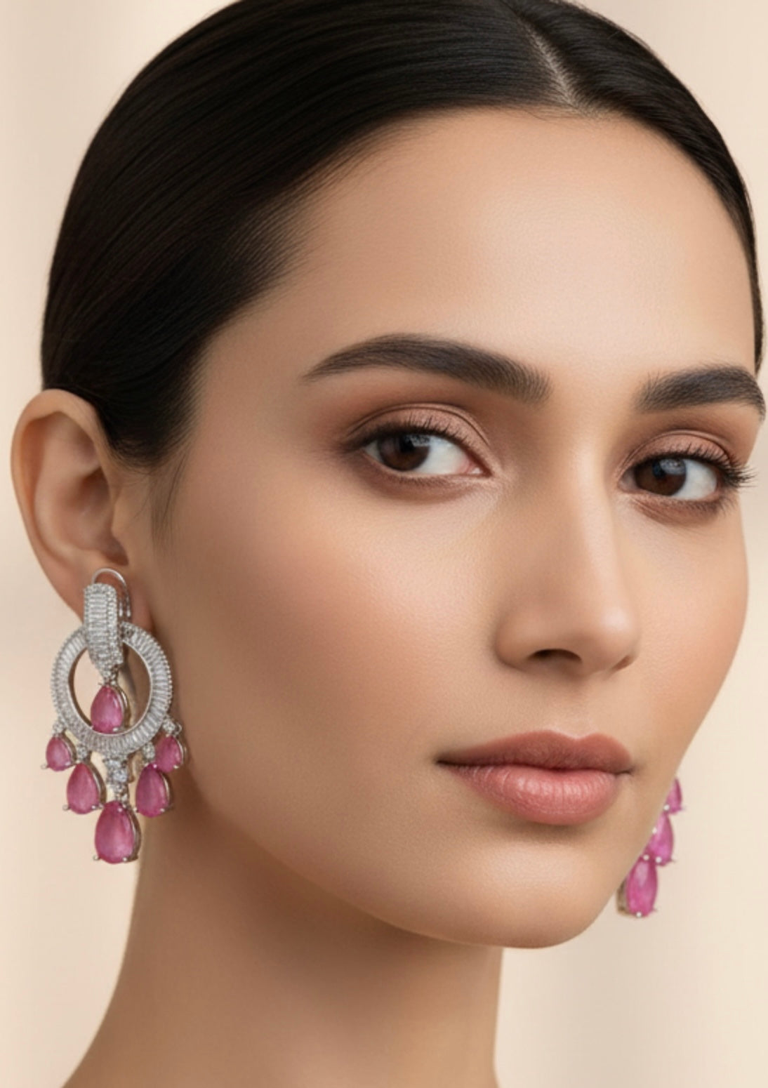 Fuchsia diamente earrings