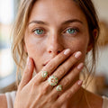Mint green 2-finger ring