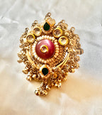 Pink emerald Kundan ring