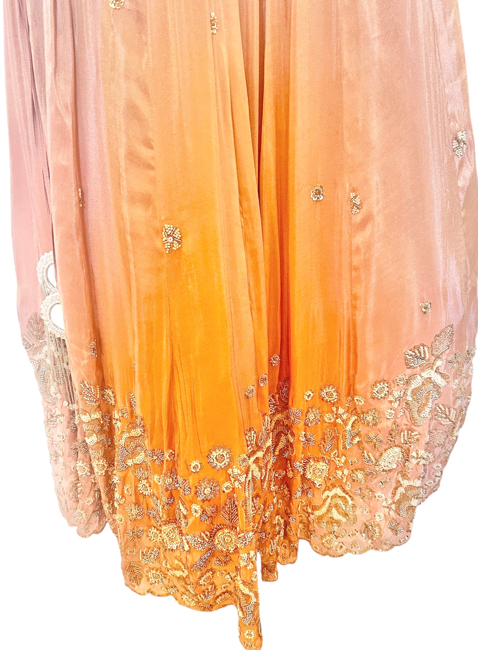Peach embroidered lehenga set