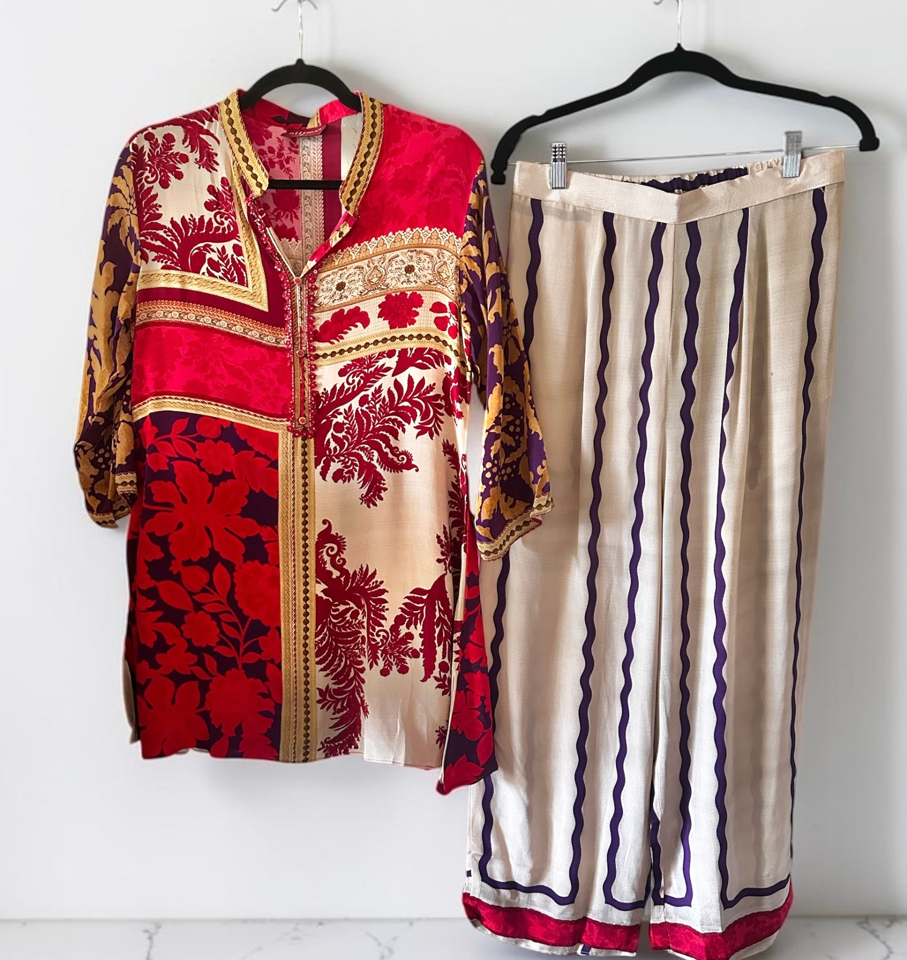 Red printed co-ord set