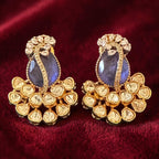 Lavender kundan n ad studs