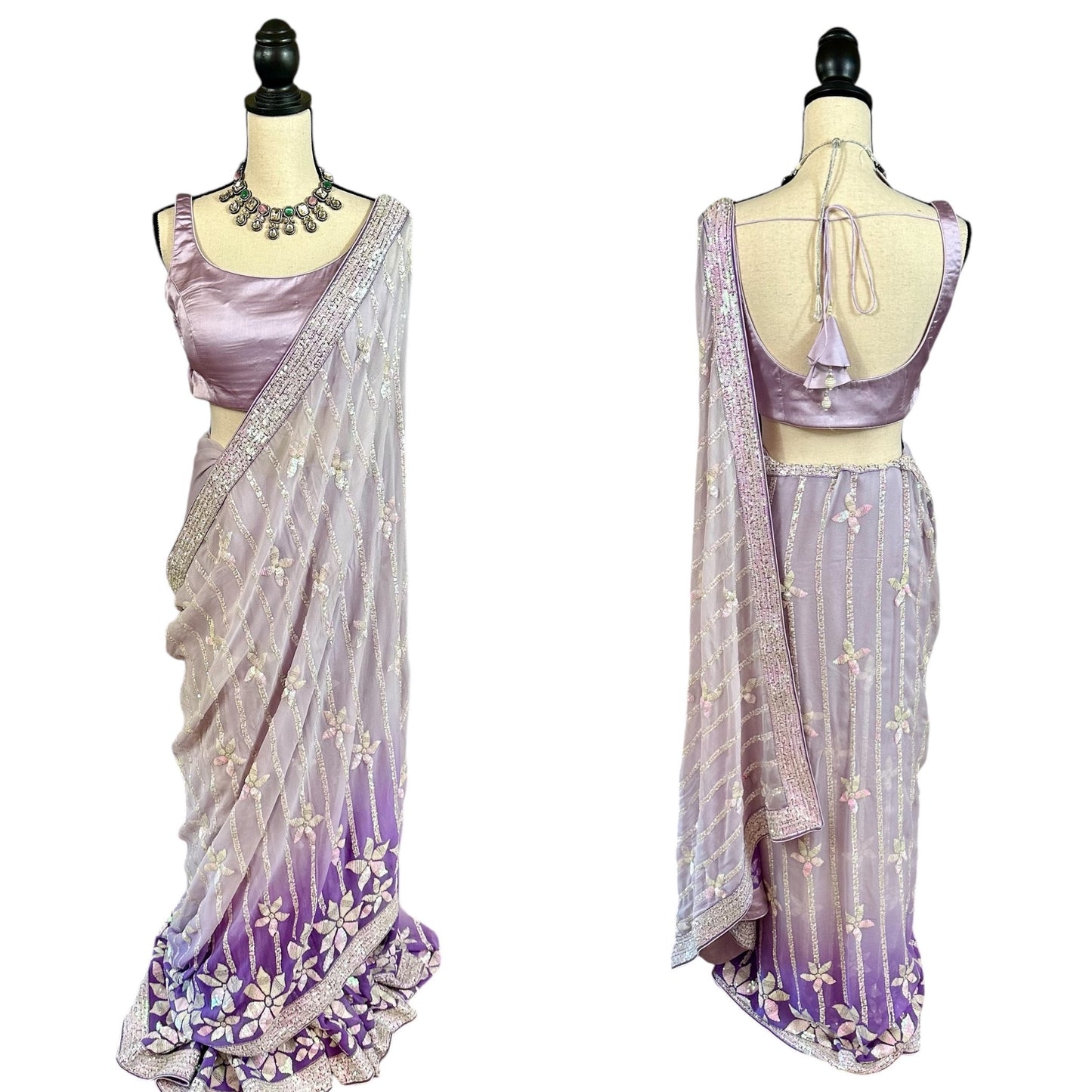 Purple ombré saree