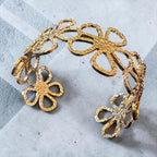 Floral gold finish bracelet