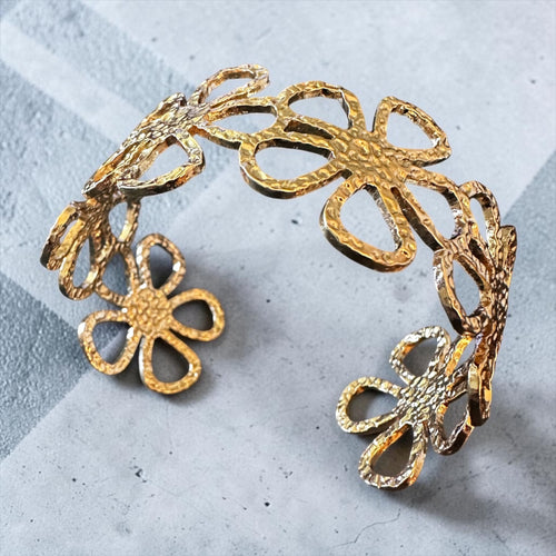 Floral gold finish bracelet