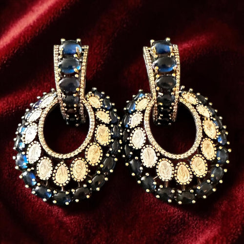 Blue stone ad earrings
