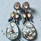 White marble pattern earrings