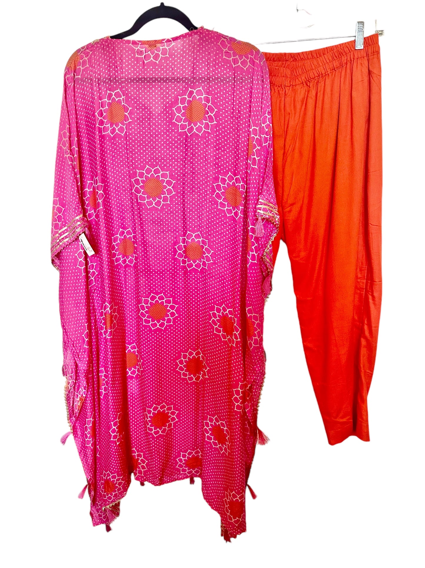 Fuchsia printed kaftaan set