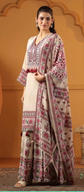 Ivory printed Sharara suit