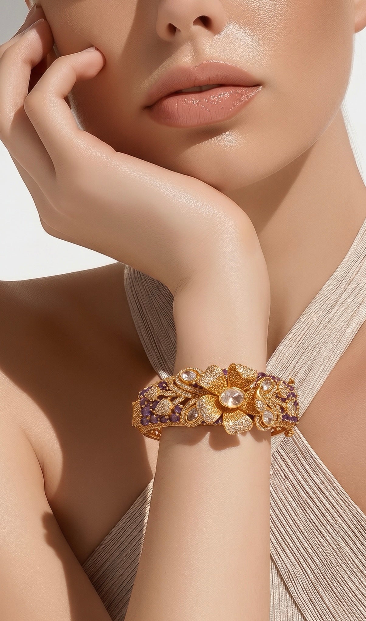 Lavender stone ad bracelet