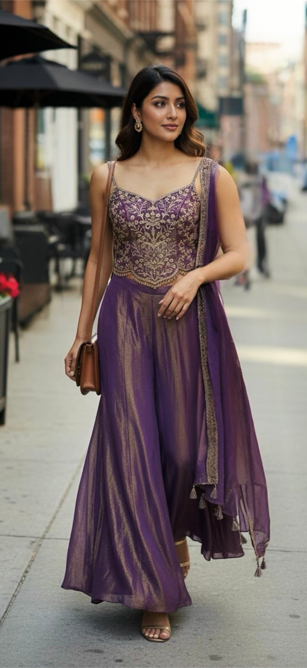 Purple corset style Sharara set