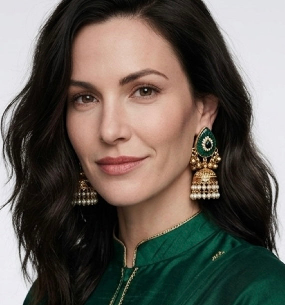Emerald green jhumkaas