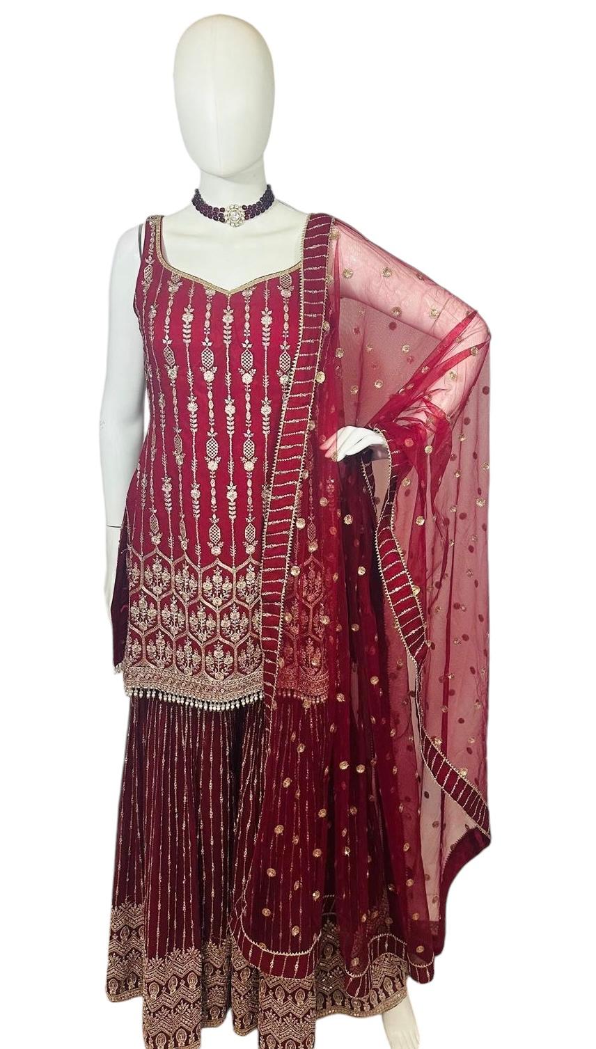 Maroon Sharara set