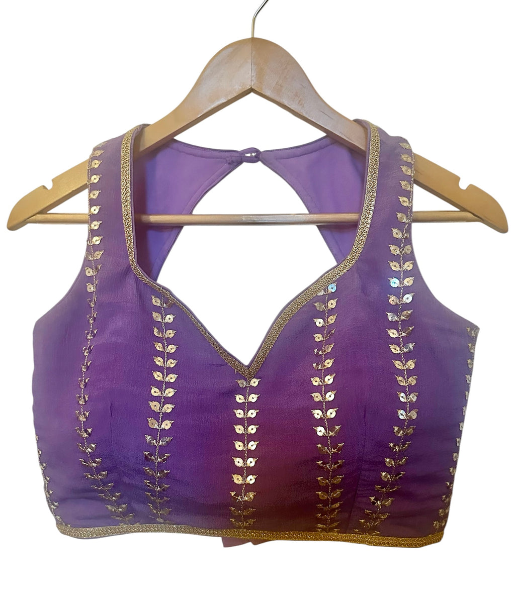 Lavender benarasi lehenga set