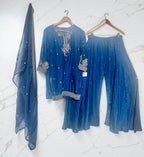 Navy blue Sharara suit